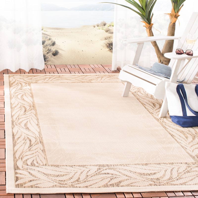 SAFAVIEH Courtyard Vesselka Indoor/ Outdoor Waterproof Patio Backyard Rug - 2'7" x 5' - Natural/Brown