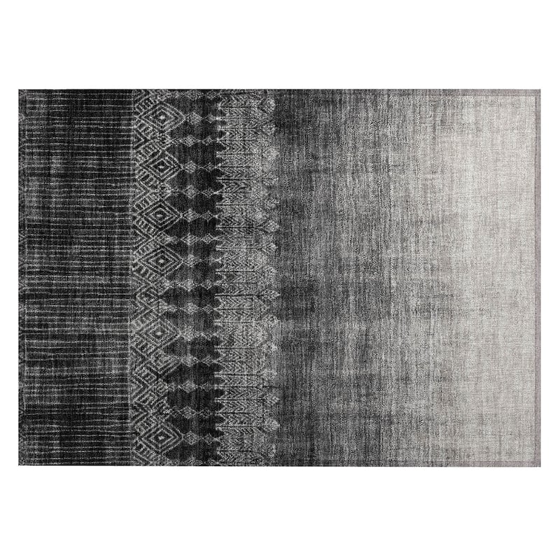Machine Washable Indoor/ Outdoor Boho Ombre Chantille Rug