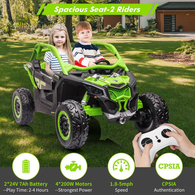 2-Seater Licensed Can-Am Electric Off-Road Ride-On UTV Car for Kids Best Gifts