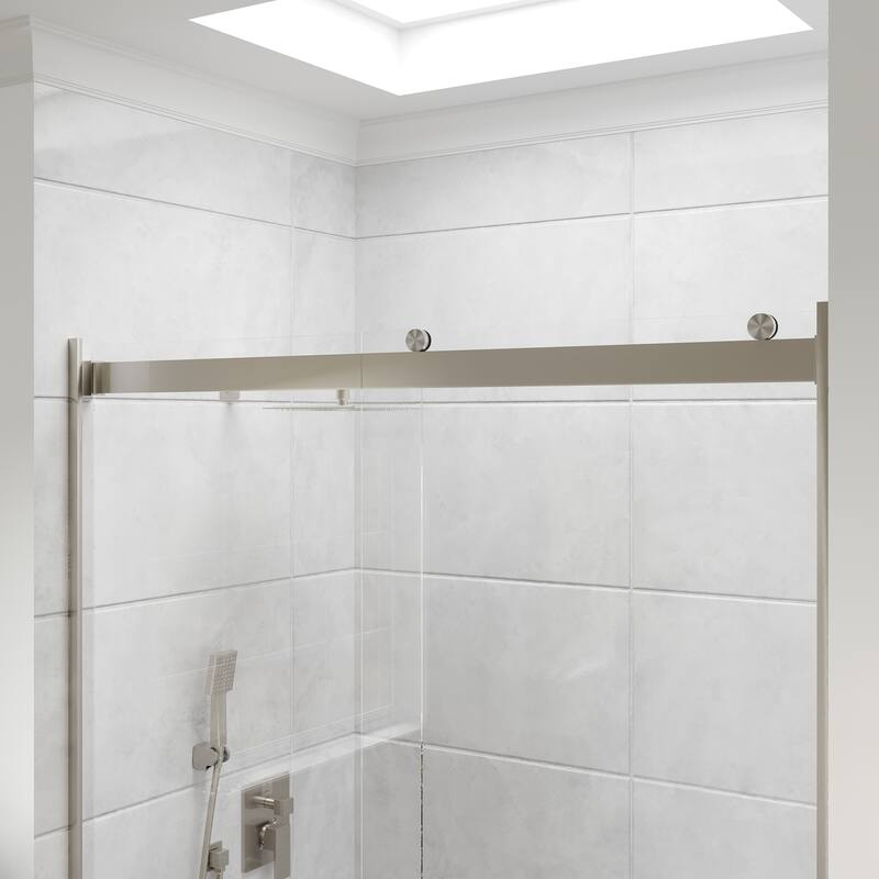 Eviva Glide Sliding Frameless Shower Door with Tempered Glass