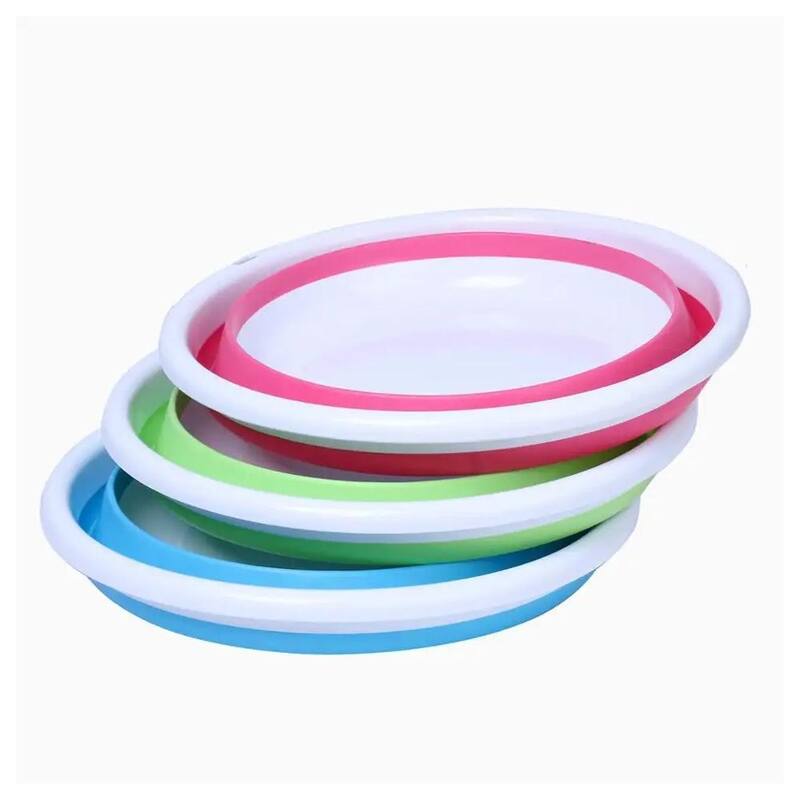 Plastic Round Collapsible Washbasin Dishpan Collapsible Saving Space, 5.5 Quart