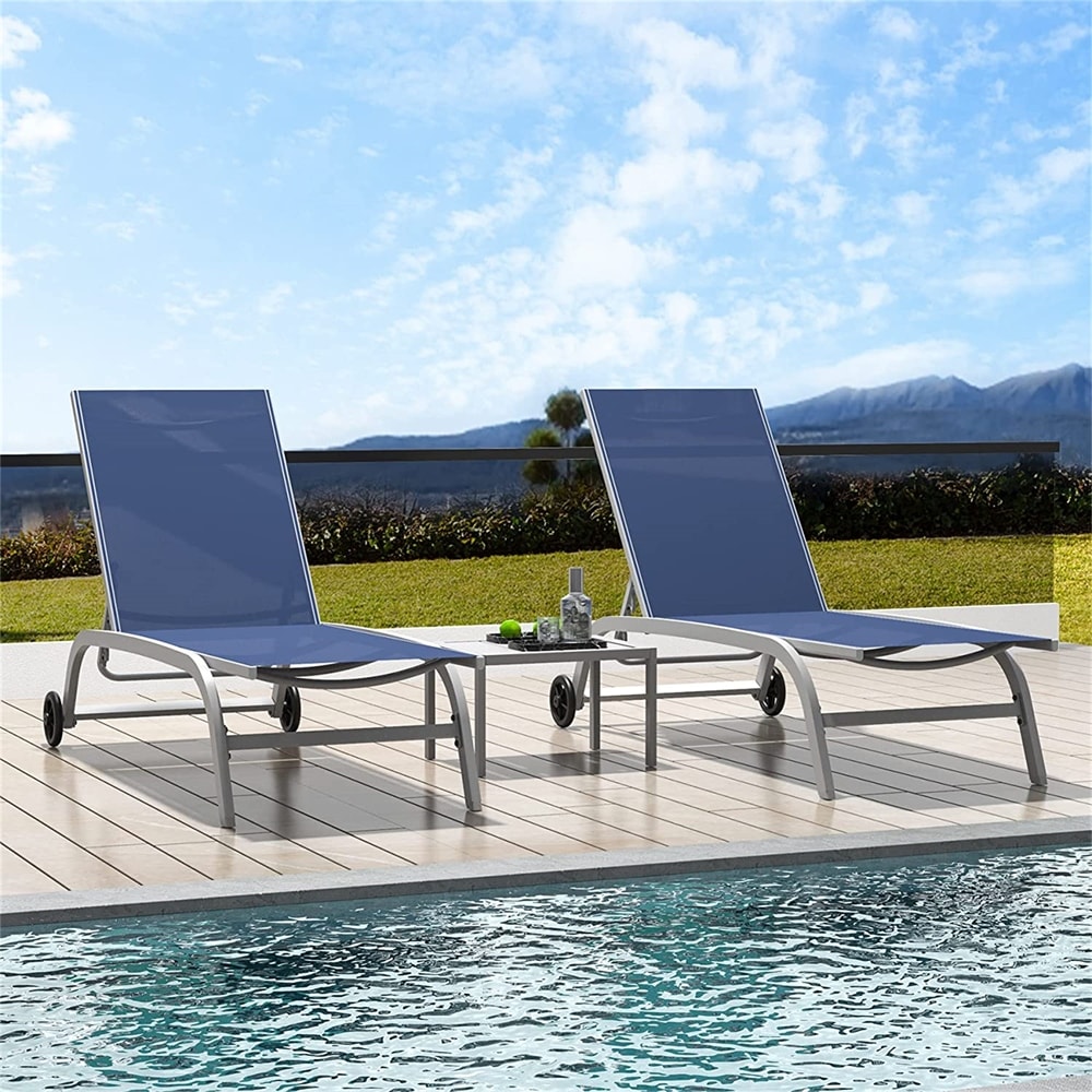 Bayfeve Outdoor Aluminum Patio Chaise Lounge 3 Piece Patio 46 OFF