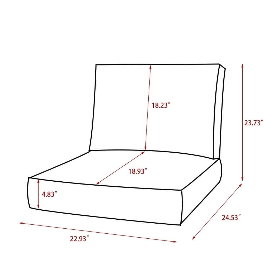Sunbrella Outdoor Cushions, Outdoor Deep Seat Cushions Set for Chairs - 23" W x 24.5" D