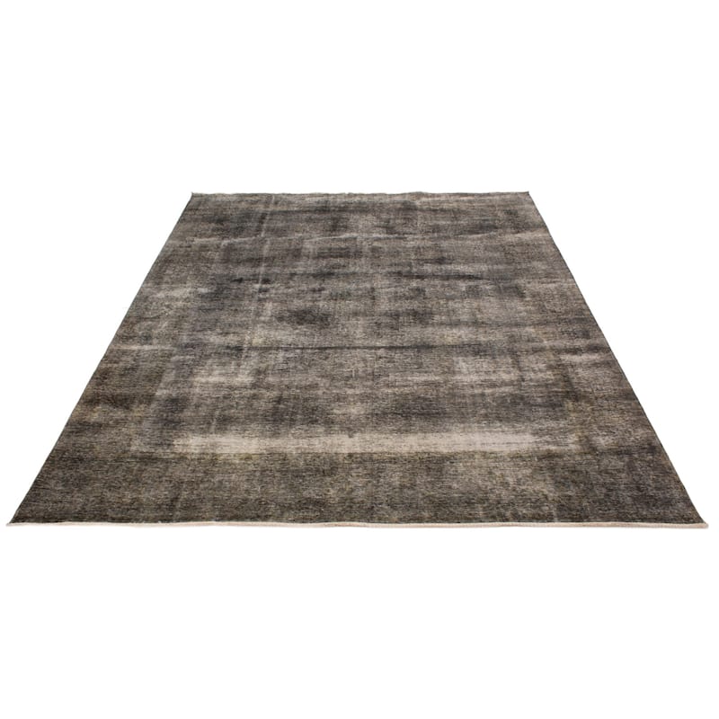 ECARPETGALLERY Hand-knotted Color Transition Black, Dark Grey Wool Rug - 9'4 x 12'1