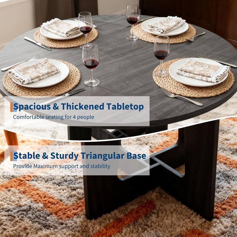 43.3" Kitchen Round Dining Table for Dining Room, Kitchen, Apartment Small Spaces (Only Table)
