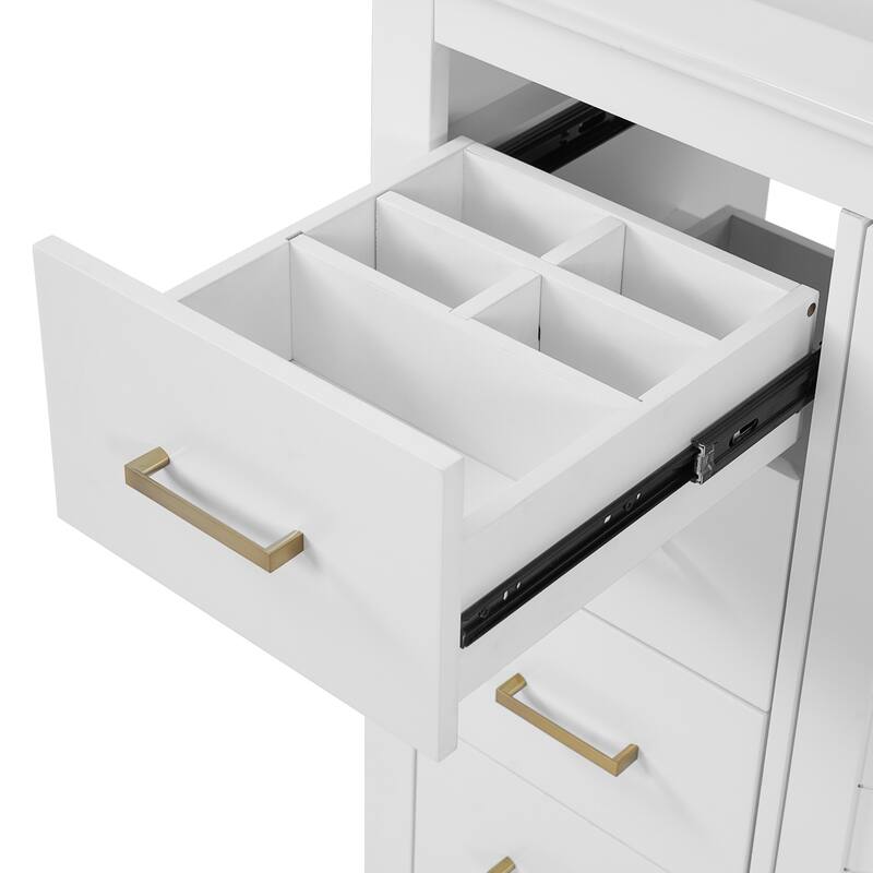 GDFStudio - Montclair Modern Freestanding Bathroom Vanity with Ceramic Sink and 3 Storage Drawers & Soft Closing Doors - 36'W