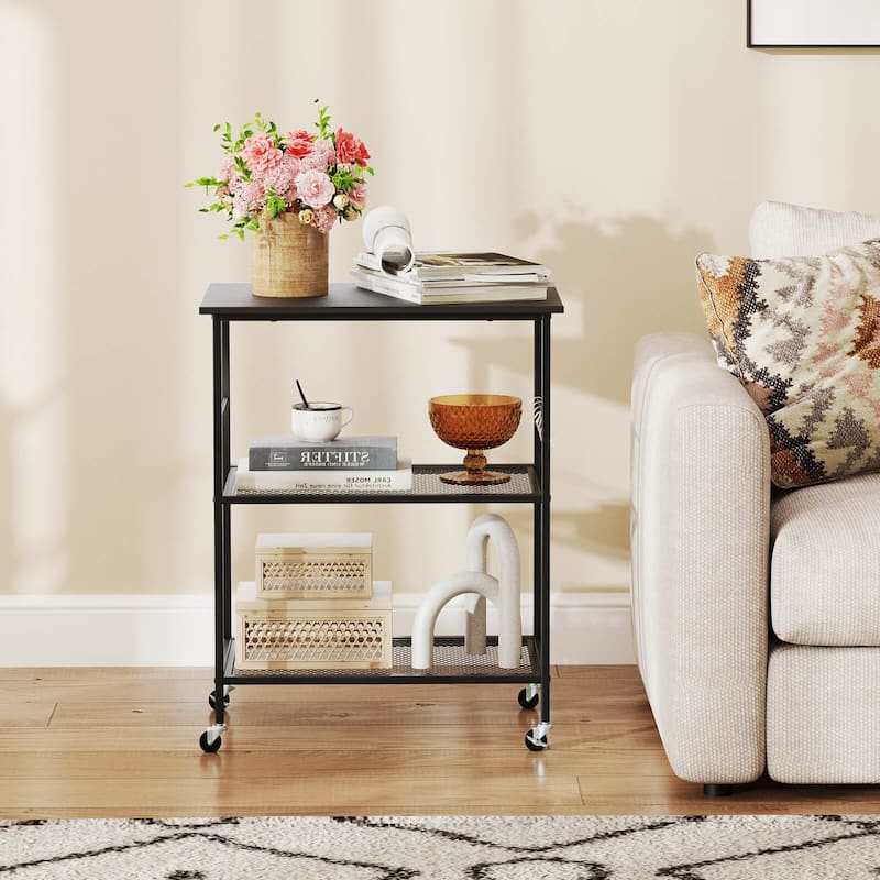 Costway 3-Tier Kitchen Serving Cart Utility Standing Microwave Rack - See Details
