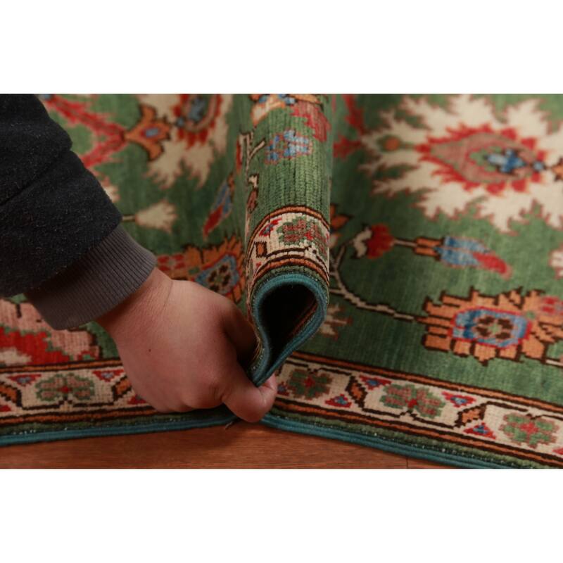 Green Floral Kazak Oriental Accent Foyer Rug Handmade Wool Carpet - 2'0"x 3'0"