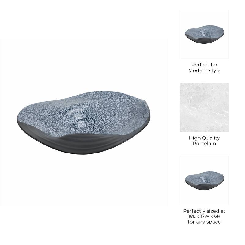 Decorative Ceramic Pebble Inspired Pattern Bowl - Black