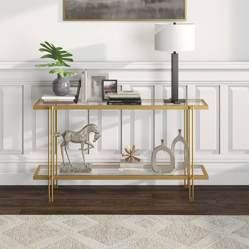 Inez Steel and Glass Console Table