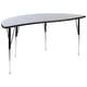 preview thumbnail 18 of 17, 2 Piece 60" Circle Wave Flexible Grey Adjustable Activity Table Set