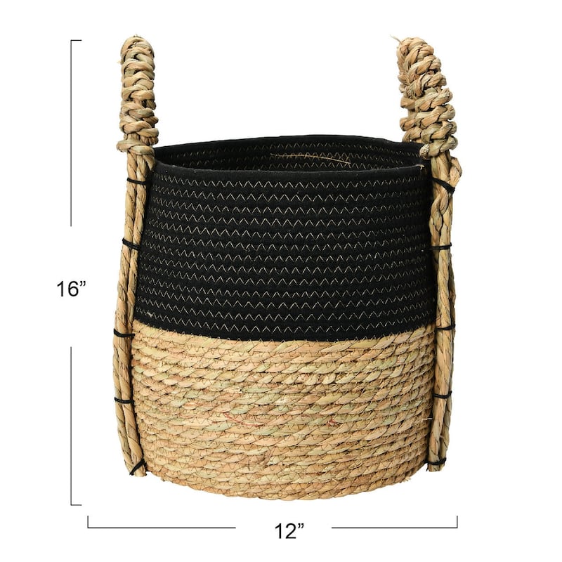 Household Essentials Decorative Terra Braid Grass Storage Basket