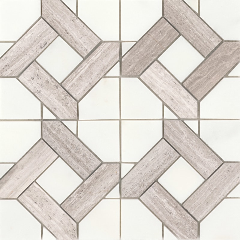 Emser Tile Alluro - 12" x 12" Square Basketweave Mosaic Wall Tile -