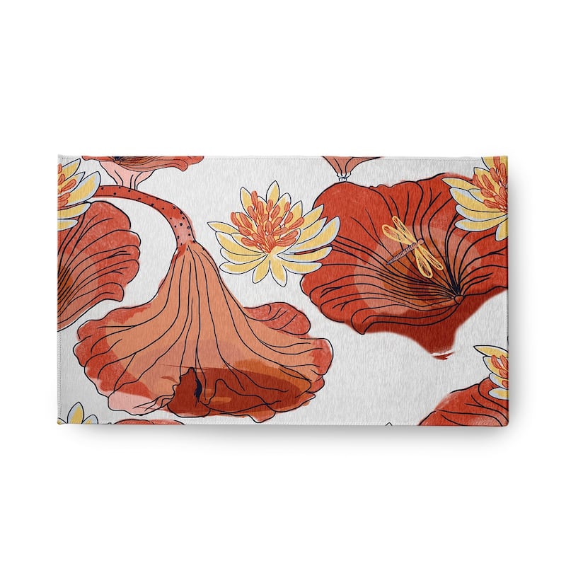 Lotokoi Oriental Chenille Area Rug - Orange - 18" x 30"
