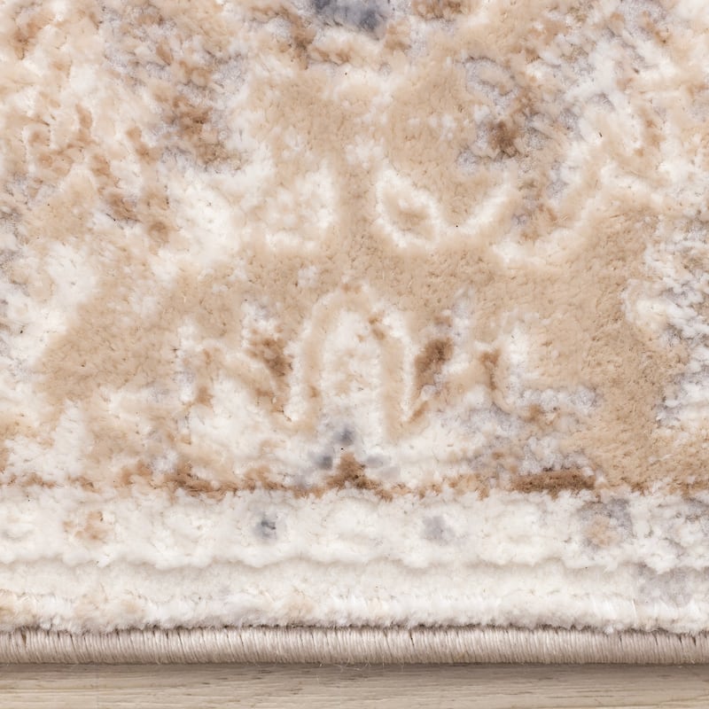 Beige White Grey Elegant Classic Rug