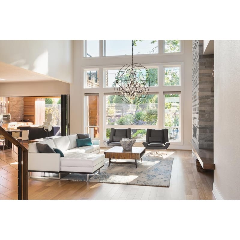 Royce Edge 25-Light Dark Bronze Chandelier - dark bronze (royal cut clear crystals)