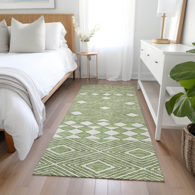 Machine Washable Indoor/ Outdoor Chantille Boho Moroccan Rug