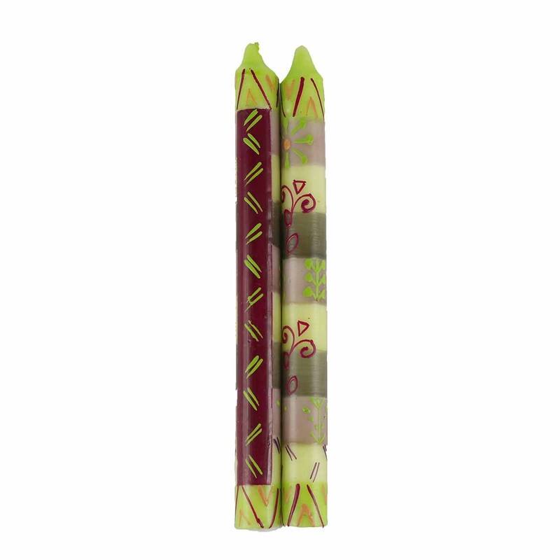 Hand Painted Candles in "Kileo" Design (pair of tapers)