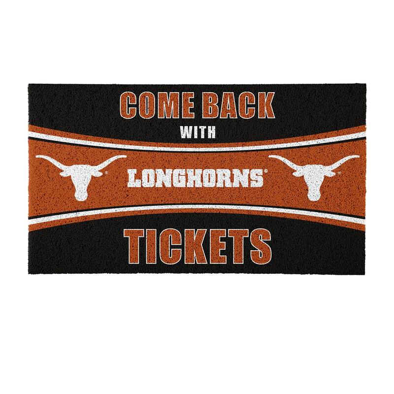 University of Texas 28 in. x 16 in. PVC "Come Back With Tickets" Trapper Door Mat