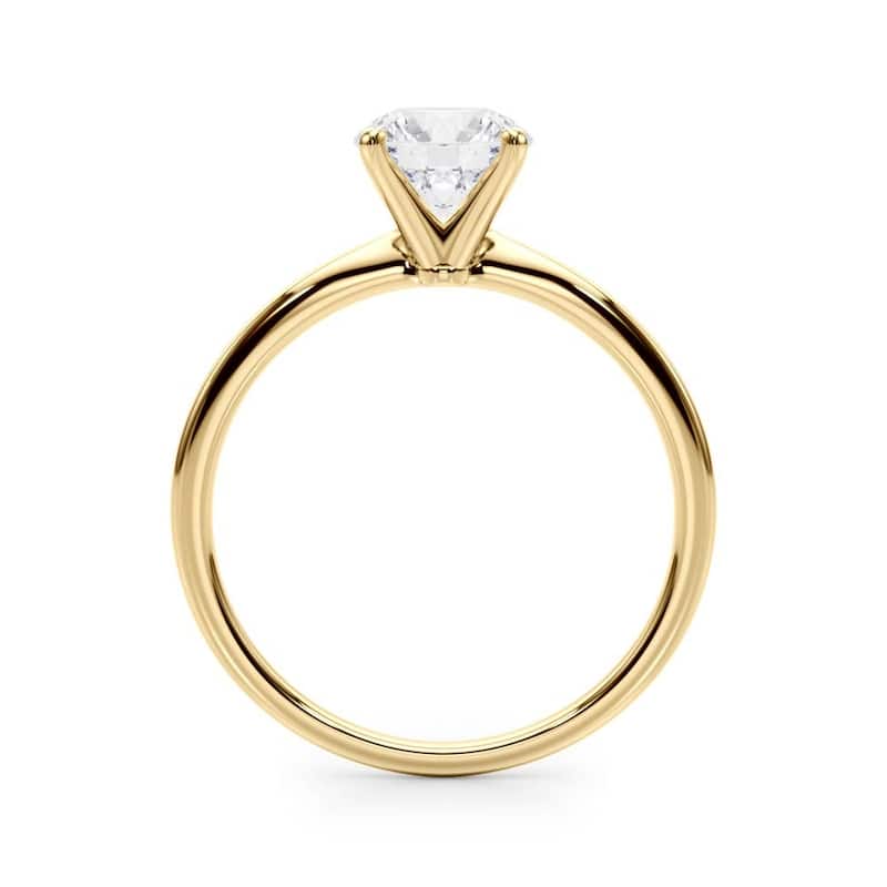 Auriya 18k Gold 3/4ctw Round Solitaire Lab Grown Diamond Engagement Ring 4-Prong Basket
