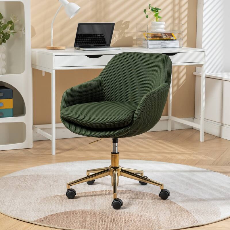 Mesh Fabric Adjustable Swivel Home Office Desk Chair with Metal Base