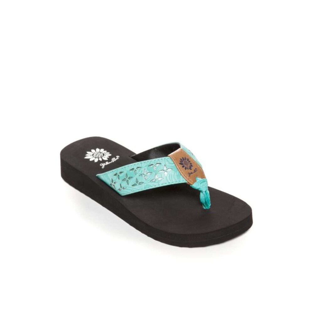 childrens yellow box flip flops