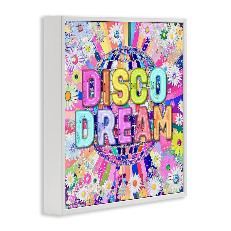 Stupell Vivid Disco Dream with Daisies Framed Giclee Art Design By Jess Stempel