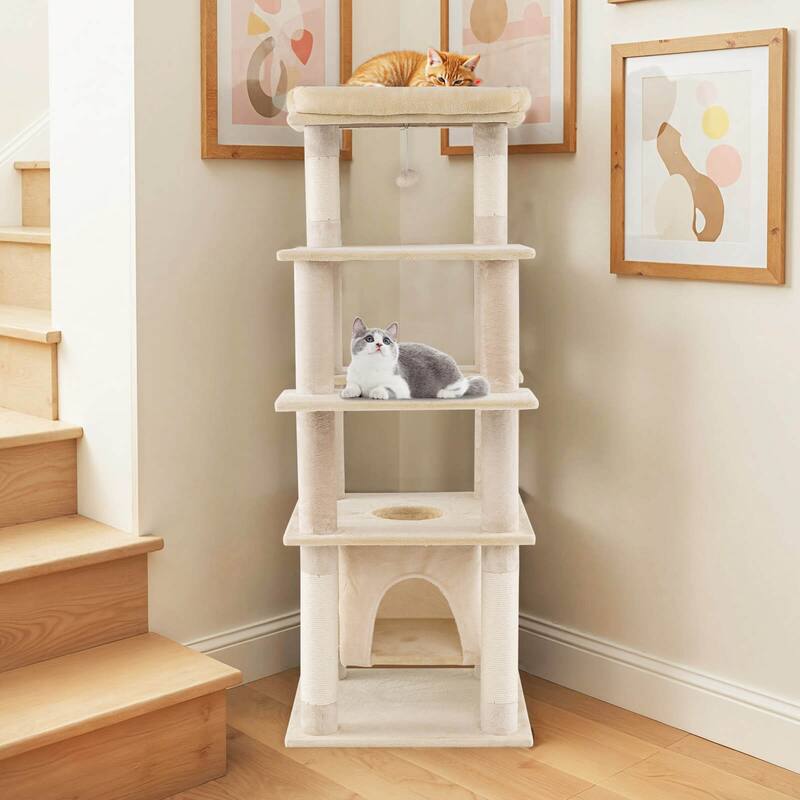 Costway Large Multi-level Cat Tree 58" Tall Cat Tower with Swaying - See Details