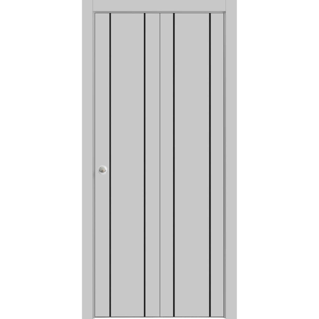 Bi-fold Doors 56 x 80 Planum 0016 Grey Matte with Sturdy Tracks