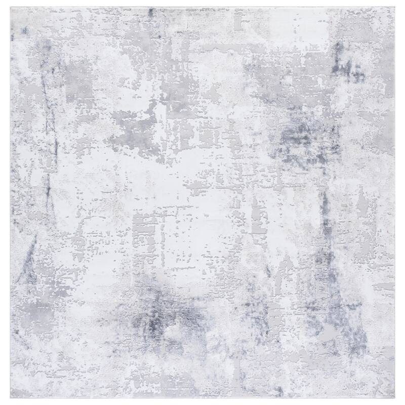 SAFAVIEH Slate Jelline Modern Abstract Rug - Grey/Ivory - 6'7" Square