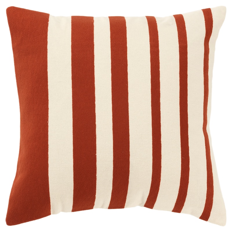 Rizzy Home Transitional Decorative Pillow Cover 20" x 20" - Terracotta/Natural