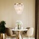 preview thumbnail 4 of 7, Mid-Century Modern Gold 4-Light Empire Chandelier Glass Pendant Lights for Dining Room - 15" D x 18" H
