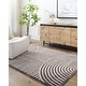 preview thumbnail 1 of 33, Livabliss Scandinavian Fossay Shag Stripe Washable Area Rug Light Beige/ Dark Brown - Rectangle - 5' 3" x 7'