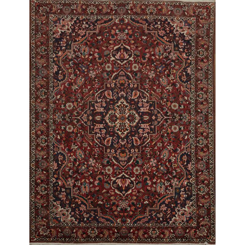 Hand Knotted Oriental 100% Wool Carpet Traditional Geometric Red Bakhtiari Area Rug - 12' 10'' X 9' 9''
