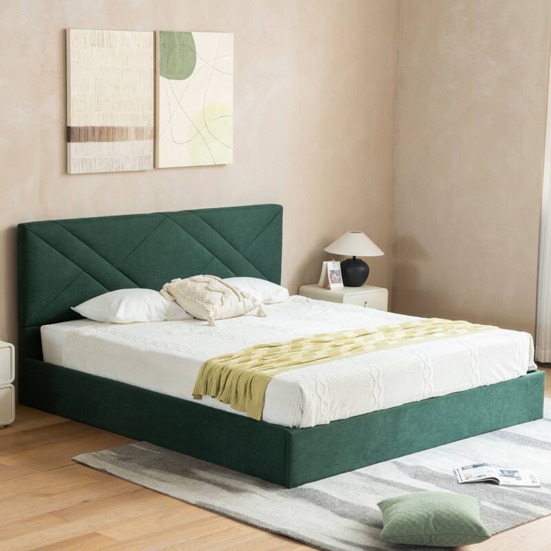Plywood Frame Full Upholstered Platform Bed