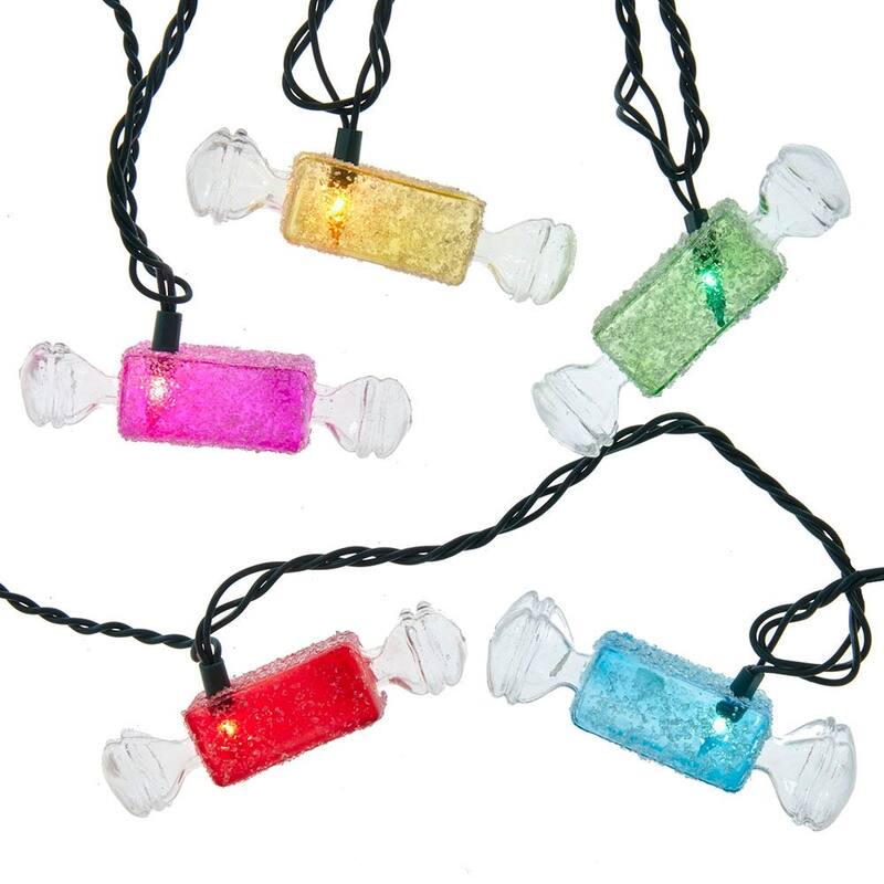 Kurt Adler UL 10-Light Multi-Color Glitter Candies Light Set