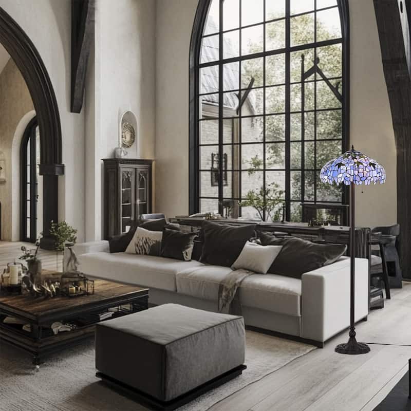 Indigo 2-Light Tiffany-style 19-inch Floor Lamp