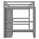 preview thumbnail 10 of 22, Full Size Loft Bed with Bulit-in Desk and Multifunction Storage Shelves, Wooden Loft Bedframe with Ladder and Guardrail