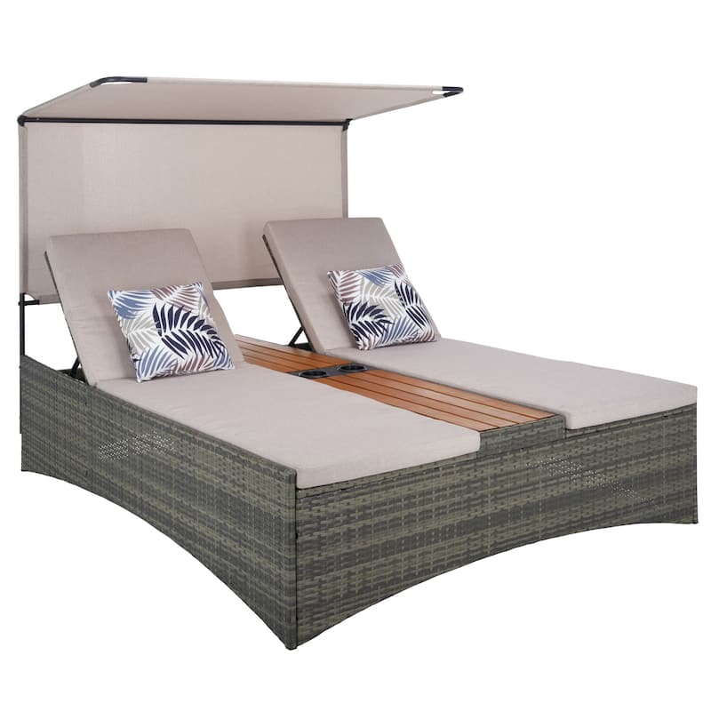 SAFAVIEH Outdoor Living Adora Double Daybed - 24"W x 25"D x 64"H