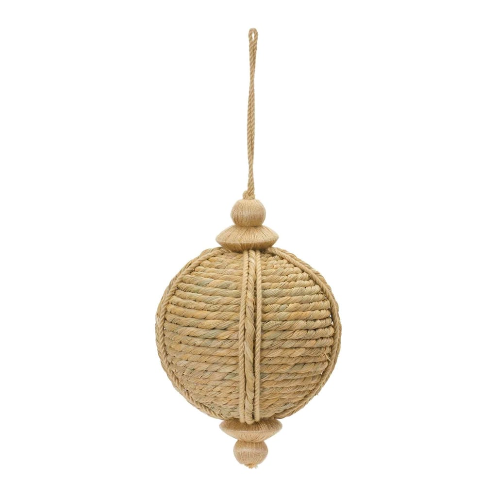 Woven Jute Christmas Onion Ornaments - 6" (150mm) - Brown - 4ct