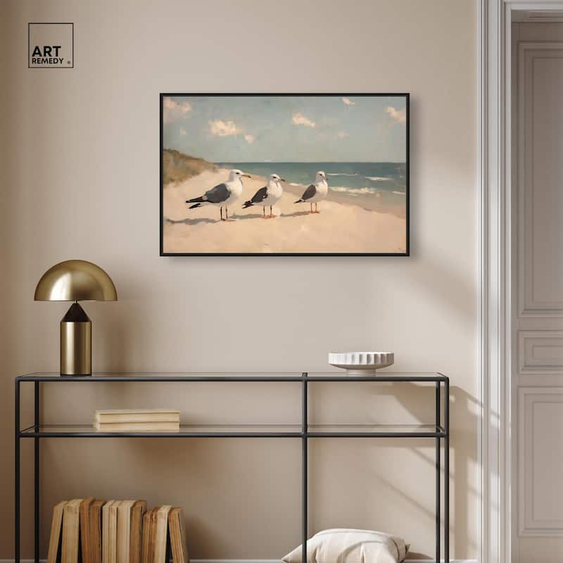 Seagulls at the Beach I Canvas by Art Remedy