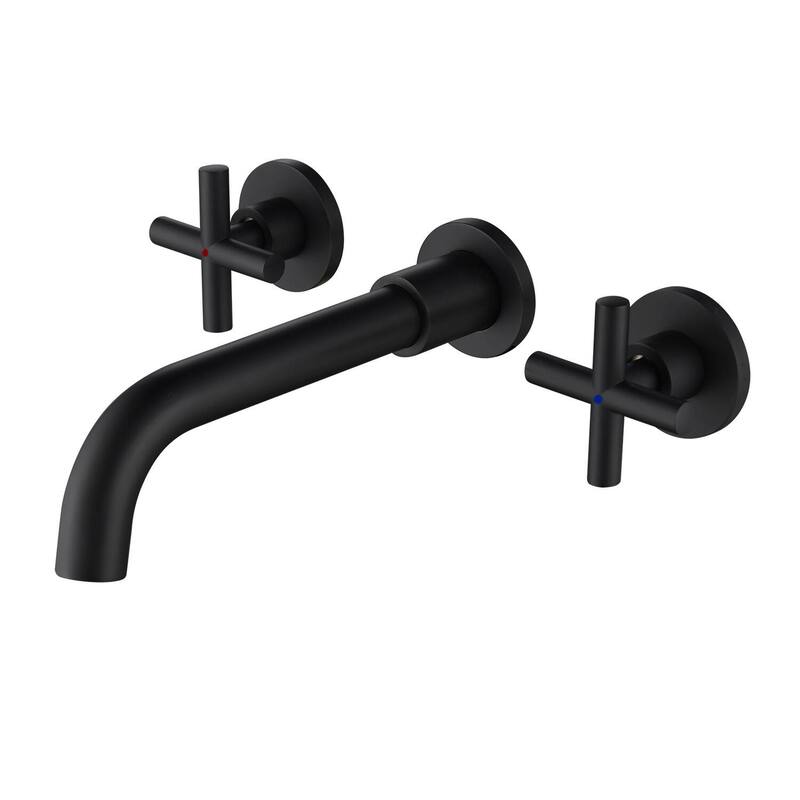 Vanityfair Wall Mount 3-Hole Double Handle Bathroom Sink Faucet