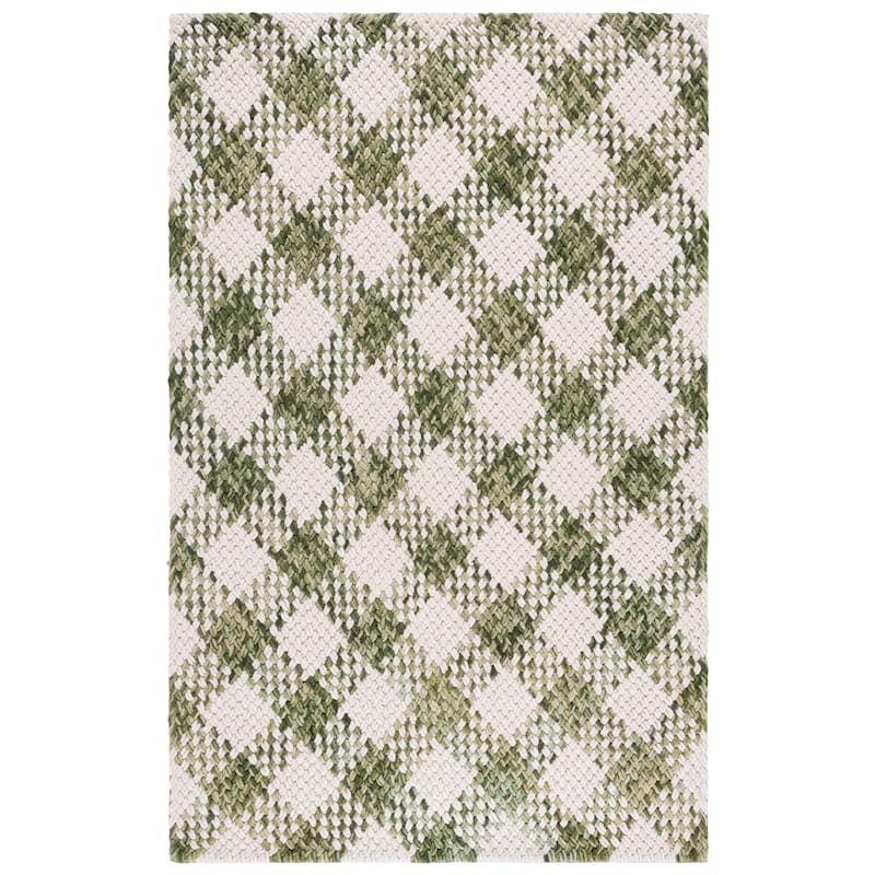 SAFAVIEH Handmade Natural Fiber Couture Heriona Wool Rug - Green/Ivory - 6' Square