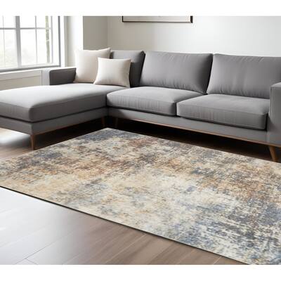 HomeRoots Abstract Modern Rectangle Area Rug