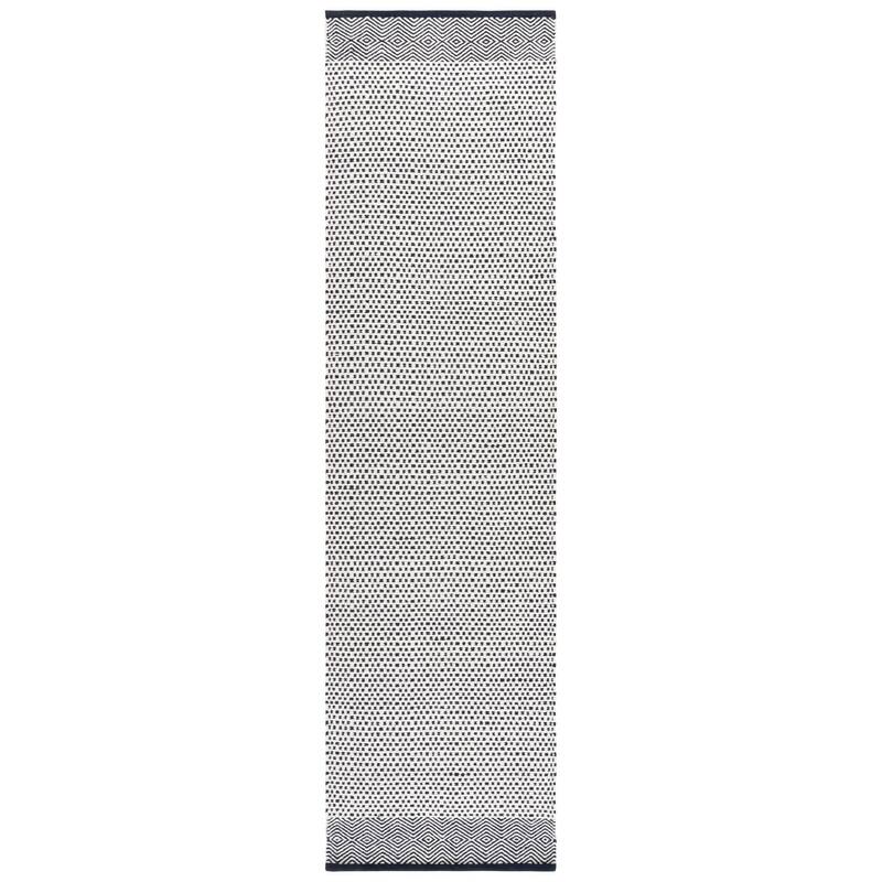 SAFAVIEH Handmade Kilim Mairwen Cotton & Wool Rug - 2'3" x 9' Runner - Navy/Ivory