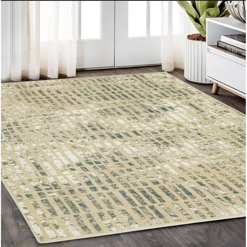 HomeRootsGeometric Modern Rectangle Area Rug - 92.52' X '62.99' X '0.39