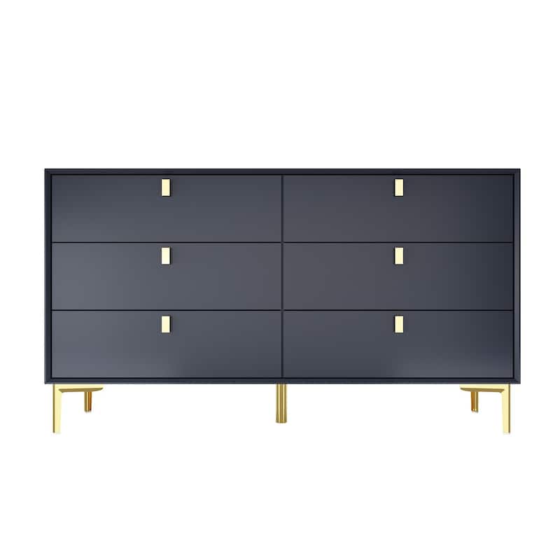 6 Drawers Storage Dresser Mid Century Chest of Drawer Sideboard