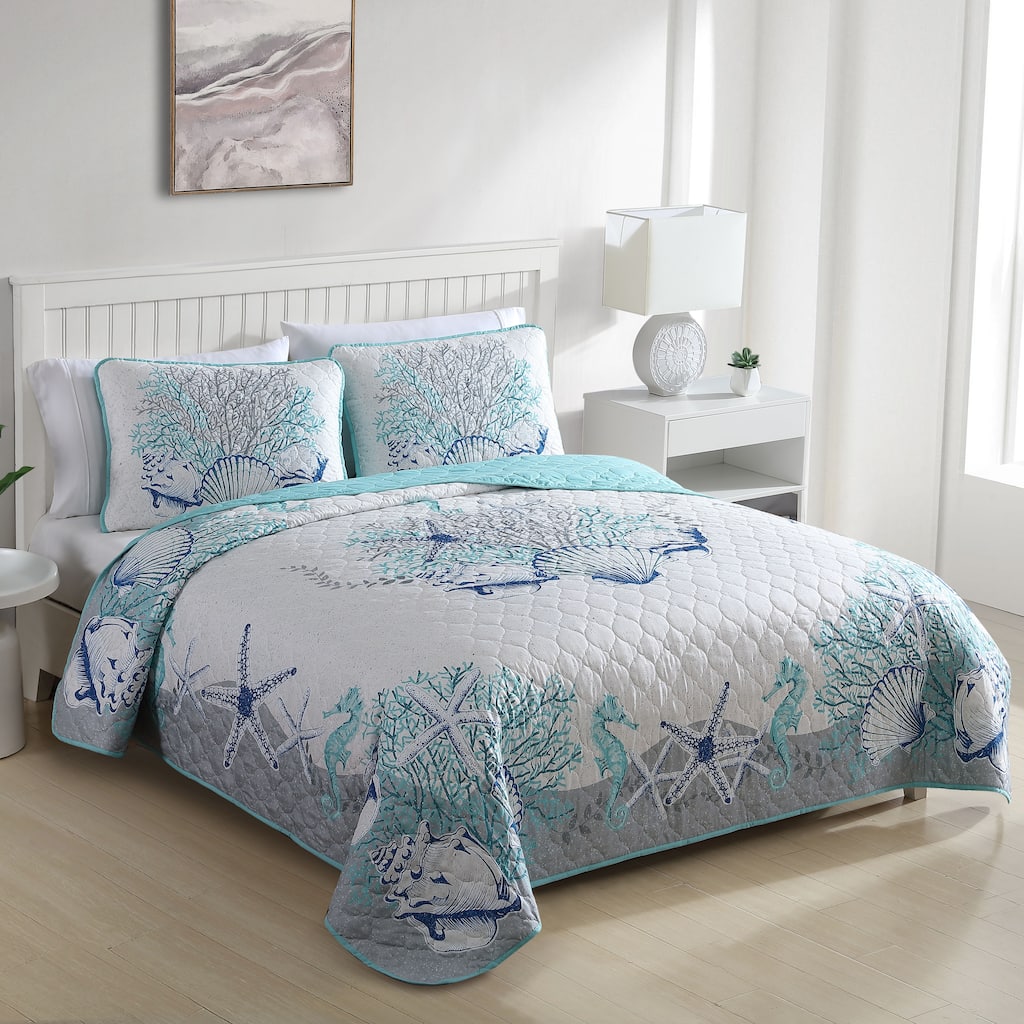 Caribbean Joe Coastal 3PC Quilt Set