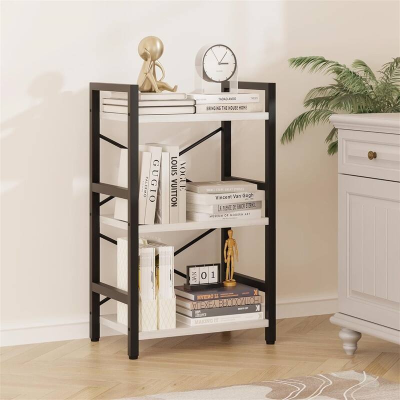 Metal Small Bookcase - 16.54"D x 11.02"W x 27.56"H