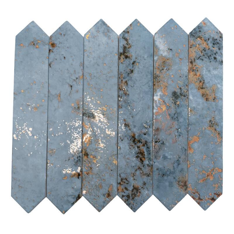 Apollo tile 2" x 10" Festa Glossy Blue Ceramic Tile (2.37 sq ft/case) - 23 Pack
